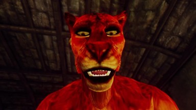 Khajiit beaten by a rat