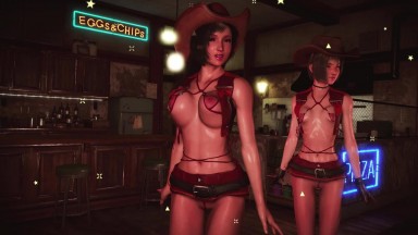 Slutty Tifa and Yuffie got drunk and danced half-naked in 7th Heaven bar